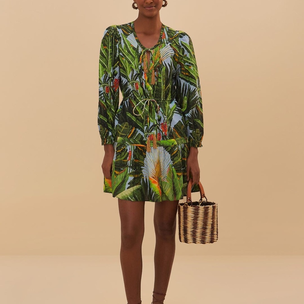 FARM RIO - Blue Amazonia Forest Mini Dress - NWT